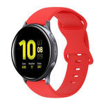 สายซิลิโคนสีเรียบหัวเข็มขัดผีเสื้อ 20mm สำหรับ Samsung Galaxy Watch 4 44mm, สำหรับ Samsung Galaxy Watch 4 Classic 46mm, สำหรับ Samsung Galaxy Watch 4 Classic 42mm, สำหรับ Samsung Galaxy Watch Active 2