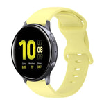 สายซิลิโคนสีเรียบหัวเข็มขัดผีเสื้อ 20mm สำหรับ Samsung Galaxy Watch 4 44mm, สำหรับ Samsung Galaxy Watch 4 Classic 46mm, สำหรับ Samsung Galaxy Watch 4 Classic 42mm, สำหรับ Samsung Galaxy Watch Active 2