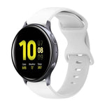 สายซิลิโคนสีเรียบหัวเข็มขัดผีเสื้อ 20mm สำหรับ Samsung Galaxy Watch 4 44mm, สำหรับ Samsung Galaxy Watch 4 Classic 46mm, สำหรับ Samsung Galaxy Watch 4 Classic 42mm, สำหรับ Samsung Galaxy Watch Active 2