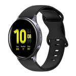 สายซิลิโคนสีเรียบหัวเข็มขัดผีเสื้อ 20mm สำหรับ Samsung Galaxy Watch 4 44mm, สำหรับ Samsung Galaxy Watch 4 Classic 46mm, สำหรับ Samsung Galaxy Watch 4 Classic 42mm, สำหรับ Samsung Galaxy Watch Active 2