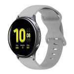 สายซิลิโคนสีเรียบหัวเข็มขัดผีเสื้อ 20mm สำหรับ Samsung Galaxy Watch 4 44mm, สำหรับ Samsung Galaxy Watch 4 Classic 46mm, สำหรับ Samsung Galaxy Watch 4 Classic 42mm, สำหรับ Samsung Galaxy Watch Active 2