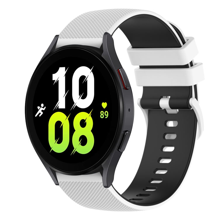 20mm Checkered Two-Color Silicone Watch Band, For Samsung Galaxy Watch5 40mm, For Samsung  Galaxy Watch4 Classic 42mm, For Samsung  Galaxy Watch4 Classic 46mm, For Samsung Galaxy Watch3 41mm