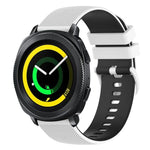 สายซิลิโคนลายตารางสองสี ขนาด 20 มม. สำหรับ Samsung Gear Sport, สำหรับ Samsung Gear S2 Classic