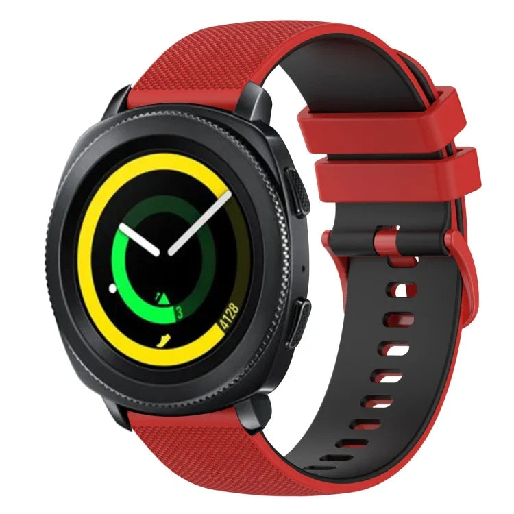 สายซิลิโคนลายตารางสองสี ขนาด 20 มม. สำหรับ Samsung Gear Sport, สำหรับ Samsung Gear S2 Classic