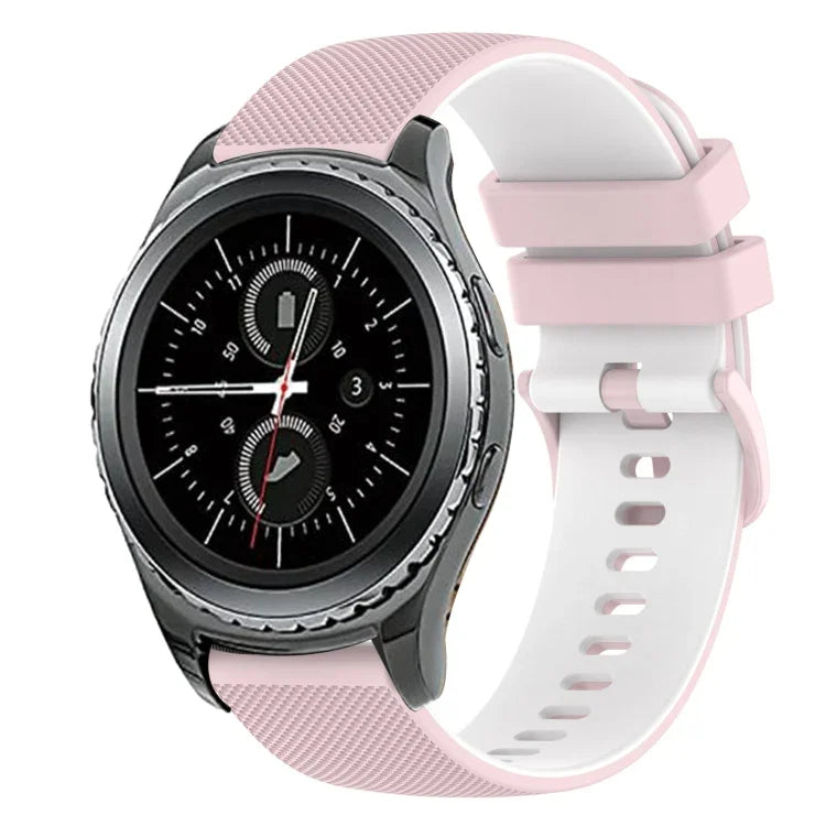สายซิลิโคนลายตารางสองสี ขนาด 20 มม. สำหรับ Samsung Gear Sport, สำหรับ Samsung Gear S2 Classic