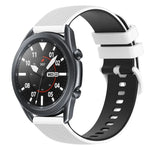 สายซิลิโคนลายตารางสองสี ขนาด 22 มม. สำหรับ Samsung Galaxy Watch3 45 มม., สำหรับ Samsung Galaxy Watch 46 มม., สำหรับ Samsung Gear S3 Classic, สำหรับ Samsung Gear S3 Frontier