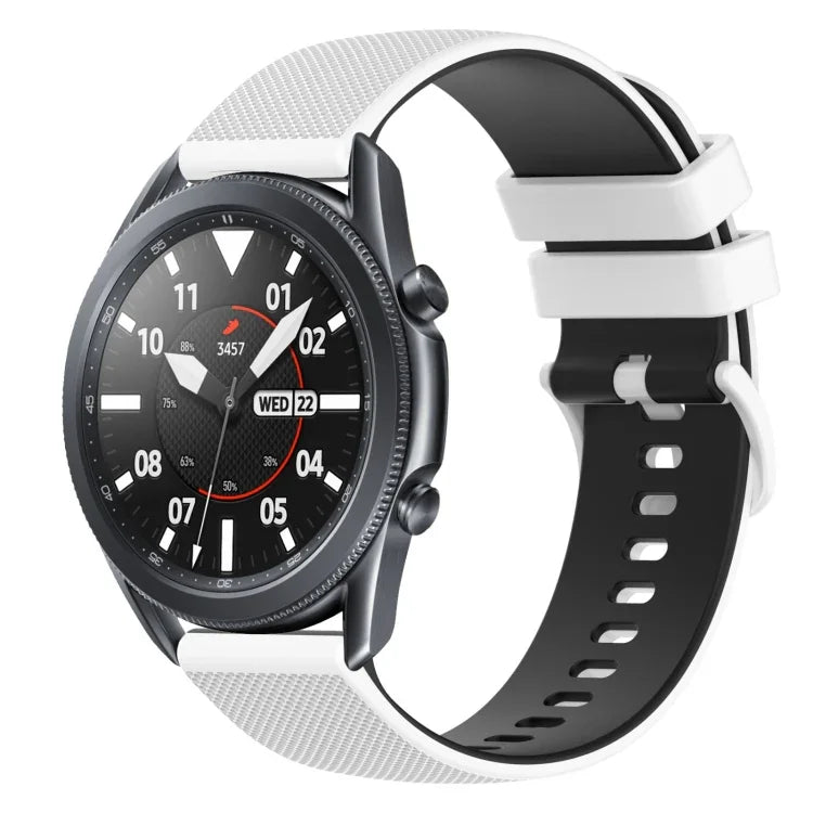 สายซิลิโคนลายตารางสองสี ขนาด 22 มม. สำหรับ Samsung Galaxy Watch3 45 มม., สำหรับ Samsung Galaxy Watch 46 มม., สำหรับ Samsung Gear S3 Classic, สำหรับ Samsung Gear S3 Frontier