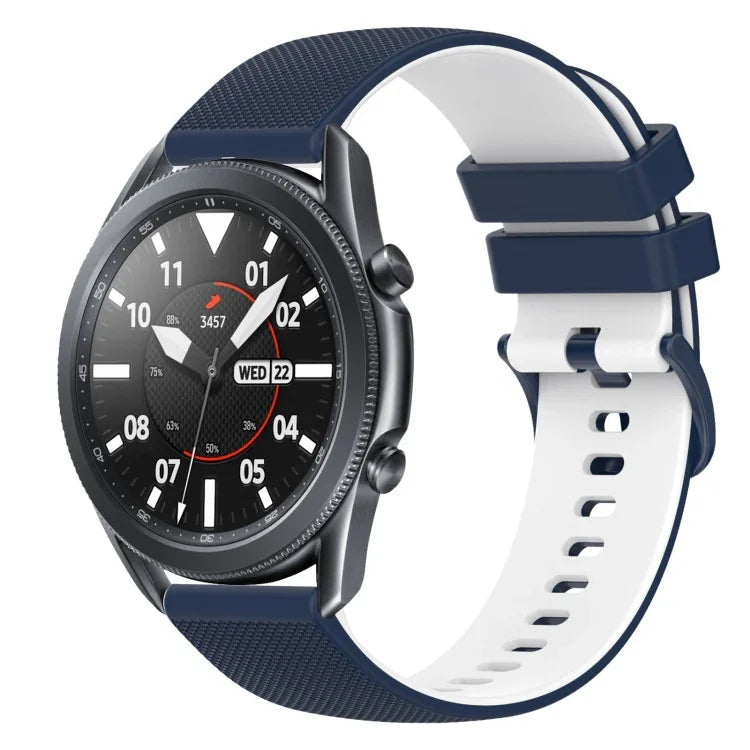 สายซิลิโคนลายตารางสองสี ขนาด 22 มม. สำหรับ Samsung Galaxy Watch3 45 มม., สำหรับ Samsung Galaxy Watch 46 มม., สำหรับ Samsung Gear S3 Classic, สำหรับ Samsung Gear S3 Frontier