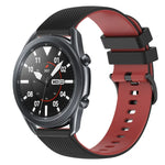 สายซิลิโคนลายตารางสองสี ขนาด 22 มม. สำหรับ Samsung Galaxy Watch3 45 มม., สำหรับ Samsung Galaxy Watch 46 มม., สำหรับ Samsung Gear S3 Classic, สำหรับ Samsung Gear S3 Frontier