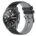 สายซิลิโคนลายตารางสองสี ขนาด 22 มม. สำหรับ Samsung Galaxy Watch3 45 มม., สำหรับ Samsung Galaxy Watch 46 มม., สำหรับ Samsung Gear S3 Classic, สำหรับ Samsung Gear S3 Frontier