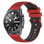 สายซิลิโคนลายตารางสองสี ขนาด 22 มม. สำหรับ Samsung Galaxy Watch3 45 มม., สำหรับ Samsung Galaxy Watch 46 มม., สำหรับ Samsung Gear S3 Classic, สำหรับ Samsung Gear S3 Frontier
