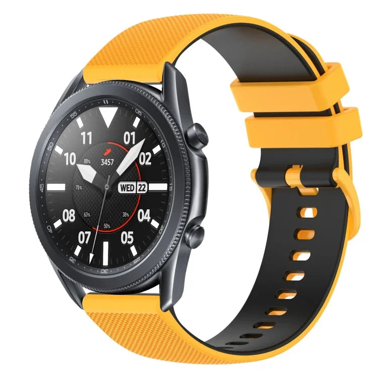 สายซิลิโคนลายตารางสองสี ขนาด 22 มม. สำหรับ Samsung Galaxy Watch3 45 มม., สำหรับ Samsung Galaxy Watch 46 มม., สำหรับ Samsung Gear S3 Classic, สำหรับ Samsung Gear S3 Frontier