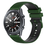 สายซิลิโคนลายตารางสองสี ขนาด 22 มม. สำหรับ Samsung Galaxy Watch3 45 มม., สำหรับ Samsung Galaxy Watch 46 มม., สำหรับ Samsung Gear S3 Classic, สำหรับ Samsung Gear S3 Frontier