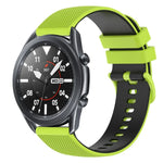 สายซิลิโคนลายตารางสองสี ขนาด 22 มม. สำหรับ Samsung Galaxy Watch3 45 มม., สำหรับ Samsung Galaxy Watch 46 มม., สำหรับ Samsung Gear S3 Classic, สำหรับ Samsung Gear S3 Frontier