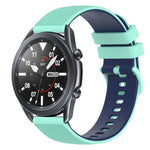 สายซิลิโคนลายตารางสองสี ขนาด 22 มม. สำหรับ Samsung Galaxy Watch3 45 มม., สำหรับ Samsung Galaxy Watch 46 มม., สำหรับ Samsung Gear S3 Classic, สำหรับ Samsung Gear S3 Frontier