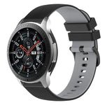 สายซิลิโคนลายตารางสองสี ขนาด 22 มม. สำหรับ Samsung Galaxy Watch3 45 มม., สำหรับ Samsung Galaxy Watch 46 มม., สำหรับ Samsung Gear S3 Classic, สำหรับ Samsung Gear S3 Frontier