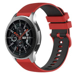 สายซิลิโคนลายตารางสองสี ขนาด 22 มม. สำหรับ Samsung Galaxy Watch3 45 มม., สำหรับ Samsung Galaxy Watch 46 มม., สำหรับ Samsung Gear S3 Classic, สำหรับ Samsung Gear S3 Frontier