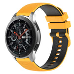 สายซิลิโคนลายตารางสองสี ขนาด 22 มม. สำหรับ Samsung Galaxy Watch3 45 มม., สำหรับ Samsung Galaxy Watch 46 มม., สำหรับ Samsung Gear S3 Classic, สำหรับ Samsung Gear S3 Frontier