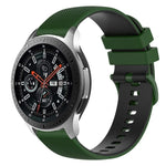สายซิลิโคนลายตารางสองสี ขนาด 22 มม. สำหรับ Samsung Galaxy Watch3 45 มม., สำหรับ Samsung Galaxy Watch 46 มม., สำหรับ Samsung Gear S3 Classic, สำหรับ Samsung Gear S3 Frontier