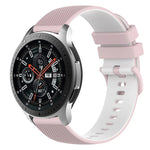 สายซิลิโคนลายตารางสองสี ขนาด 22 มม. สำหรับ Samsung Galaxy Watch3 45 มม., สำหรับ Samsung Galaxy Watch 46 มม., สำหรับ Samsung Gear S3 Classic, สำหรับ Samsung Gear S3 Frontier