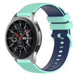 สายซิลิโคนลายตารางสองสี ขนาด 22 มม. สำหรับ Samsung Galaxy Watch3 45 มม., สำหรับ Samsung Galaxy Watch 46 มม., สำหรับ Samsung Gear S3 Classic, สำหรับ Samsung Gear S3 Frontier