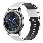 สายซิลิโคนลายตารางสองสี ขนาด 22 มม. สำหรับ Samsung Galaxy Watch3 45 มม., สำหรับ Samsung Galaxy Watch 46 มม., สำหรับ Samsung Gear S3 Classic, สำหรับ Samsung Gear S3 Frontier