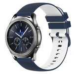 สายซิลิโคนลายตารางสองสี ขนาด 22 มม. สำหรับ Samsung Galaxy Watch3 45 มม., สำหรับ Samsung Galaxy Watch 46 มม., สำหรับ Samsung Gear S3 Classic, สำหรับ Samsung Gear S3 Frontier