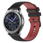 สายซิลิโคนลายตารางสองสี ขนาด 22 มม. สำหรับ Samsung Galaxy Watch3 45 มม., สำหรับ Samsung Galaxy Watch 46 มม., สำหรับ Samsung Gear S3 Classic, สำหรับ Samsung Gear S3 Frontier