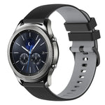 สายซิลิโคนลายตารางสองสี ขนาด 22 มม. สำหรับ Samsung Galaxy Watch3 45 มม., สำหรับ Samsung Galaxy Watch 46 มม., สำหรับ Samsung Gear S3 Classic, สำหรับ Samsung Gear S3 Frontier