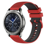 สายซิลิโคนลายตารางสองสี ขนาด 22 มม. สำหรับ Samsung Galaxy Watch3 45 มม., สำหรับ Samsung Galaxy Watch 46 มม., สำหรับ Samsung Gear S3 Classic, สำหรับ Samsung Gear S3 Frontier