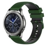 สายซิลิโคนลายตารางสองสี ขนาด 22 มม. สำหรับ Samsung Galaxy Watch3 45 มม., สำหรับ Samsung Galaxy Watch 46 มม., สำหรับ Samsung Gear S3 Classic, สำหรับ Samsung Gear S3 Frontier
