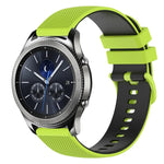 สายซิลิโคนลายตารางสองสี ขนาด 22 มม. สำหรับ Samsung Galaxy Watch3 45 มม., สำหรับ Samsung Galaxy Watch 46 มม., สำหรับ Samsung Gear S3 Classic, สำหรับ Samsung Gear S3 Frontier