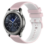 สายซิลิโคนลายตารางสองสี ขนาด 22 มม. สำหรับ Samsung Galaxy Watch3 45 มม., สำหรับ Samsung Galaxy Watch 46 มม., สำหรับ Samsung Gear S3 Classic, สำหรับ Samsung Gear S3 Frontier