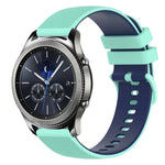 สายซิลิโคนลายตารางสองสี ขนาด 22 มม. สำหรับ Samsung Galaxy Watch3 45 มม., สำหรับ Samsung Galaxy Watch 46 มม., สำหรับ Samsung Gear S3 Classic, สำหรับ Samsung Gear S3 Frontier