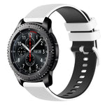 สายซิลิโคนลายตารางสองสี ขนาด 22 มม. สำหรับ Samsung Galaxy Watch3 45 มม., สำหรับ Samsung Galaxy Watch 46 มม., สำหรับ Samsung Gear S3 Classic, สำหรับ Samsung Gear S3 Frontier