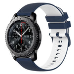 สายซิลิโคนลายตารางสองสี ขนาด 22 มม. สำหรับ Samsung Galaxy Watch3 45 มม., สำหรับ Samsung Galaxy Watch 46 มม., สำหรับ Samsung Gear S3 Classic, สำหรับ Samsung Gear S3 Frontier