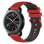 สายซิลิโคนลายตารางสองสี ขนาด 22 มม. สำหรับ Samsung Galaxy Watch3 45 มม., สำหรับ Samsung Galaxy Watch 46 มม., สำหรับ Samsung Gear S3 Classic, สำหรับ Samsung Gear S3 Frontier