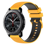 สายซิลิโคนลายตารางสองสี ขนาด 22 มม. สำหรับ Samsung Galaxy Watch3 45 มม., สำหรับ Samsung Galaxy Watch 46 มม., สำหรับ Samsung Gear S3 Classic, สำหรับ Samsung Gear S3 Frontier