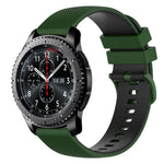 สายซิลิโคนลายตารางสองสี ขนาด 22 มม. สำหรับ Samsung Galaxy Watch3 45 มม., สำหรับ Samsung Galaxy Watch 46 มม., สำหรับ Samsung Gear S3 Classic, สำหรับ Samsung Gear S3 Frontier