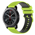 สายซิลิโคนลายตารางสองสี ขนาด 22 มม. สำหรับ Samsung Galaxy Watch3 45 มม., สำหรับ Samsung Galaxy Watch 46 มม., สำหรับ Samsung Gear S3 Classic, สำหรับ Samsung Gear S3 Frontier