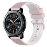สายซิลิโคนลายตารางสองสี ขนาด 22 มม. สำหรับ Samsung Galaxy Watch3 45 มม., สำหรับ Samsung Galaxy Watch 46 มม., สำหรับ Samsung Gear S3 Classic, สำหรับ Samsung Gear S3 Frontier