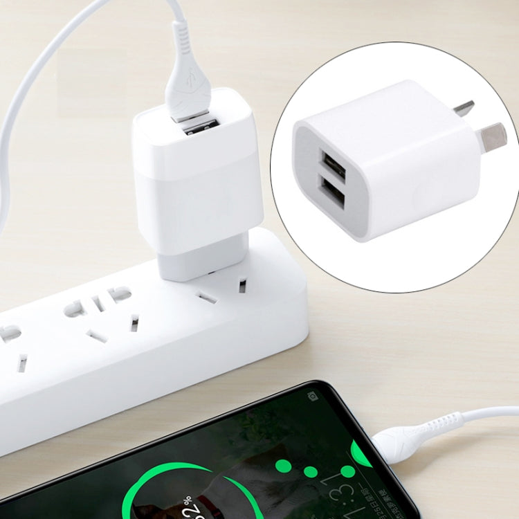 อะแดปเตอร์ชาร์จ USB พอร์ตคู่ขนาดเล็ก พร้อมสายข้อมูล USB เป็น 8 Pin ปลั๊ก AU