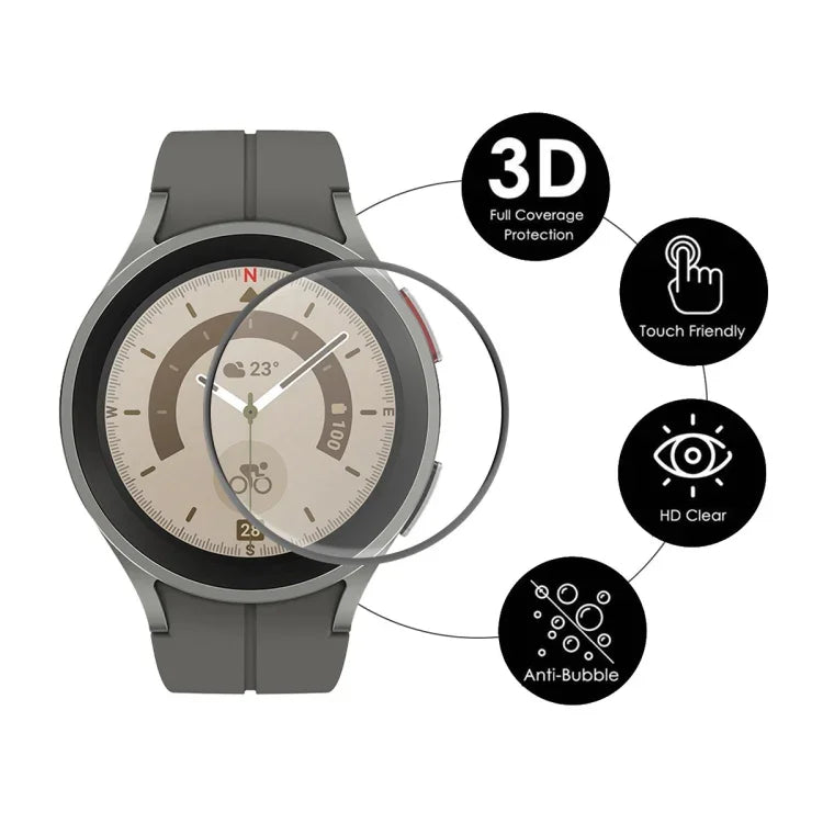 สำหรับ Samsung Galaxy Watch5 Pro 45 มม. ฟิล์มกันรอยหน้าจอ HD แบบ 3D Full Coverage ENKAY, 1 ชิ้น, 2 ชิ้น, 5 ชิ้น, 10 ชิ้น
