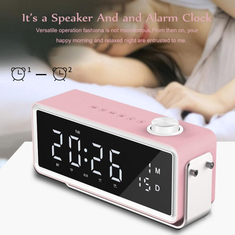 AEC K5 นาฬิกาปลุกลำโพงบลูทูธพร้อมไฟ LED รองรับ TF / FM