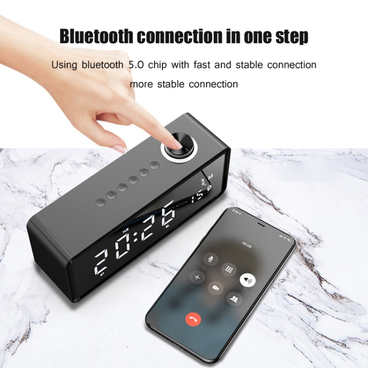 AEC K5 นาฬิกาปลุกลำโพงบลูทูธพร้อมไฟ LED รองรับ TF / FM