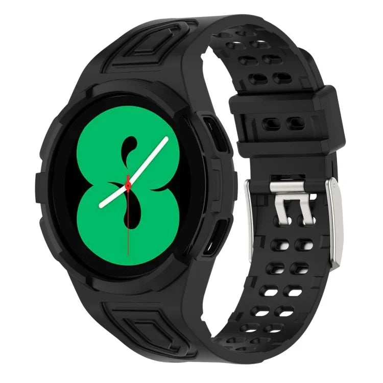 สายสมาร์ทวอทช์ Armor TPU แบบบัคเคิลเข็มคู่แบบบูรณาการ สำหรับ Samsung Galaxy Watch4 40 มม., สำหรับ Samsung Galaxy Watch4 Classic 46 มม.
