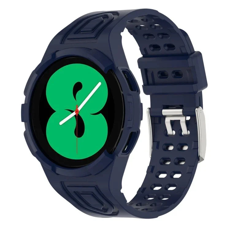 สายสมาร์ทวอทช์ Armor TPU แบบบัคเคิลเข็มคู่แบบบูรณาการ สำหรับ Samsung Galaxy Watch4 40 มม., สำหรับ Samsung Galaxy Watch4 Classic 46 มม.