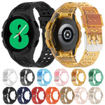 สายสมาร์ทวอทช์ Armor TPU แบบบัคเคิลเข็มคู่แบบบูรณาการ สำหรับ Samsung Galaxy Watch4 40 มม., สำหรับ Samsung Galaxy Watch4 Classic 46 มม.