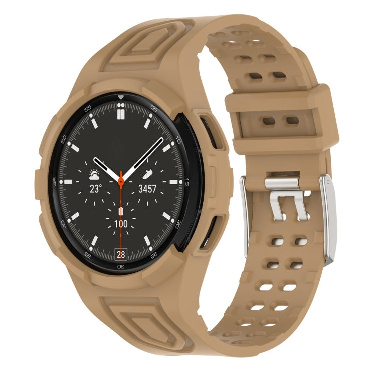 สายสมาร์ทวอทช์ Armor TPU แบบบัคเคิลเข็มคู่แบบบูรณาการ สำหรับ Samsung Galaxy Watch4 40 มม., สำหรับ Samsung Galaxy Watch4 Classic 46 มม.