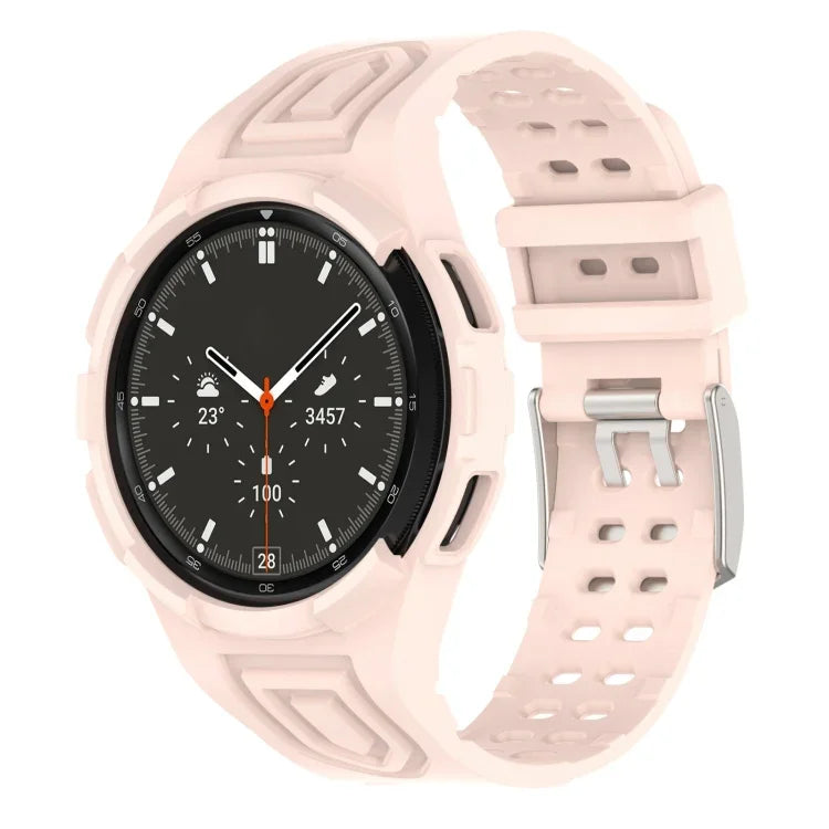 สายสมาร์ทวอทช์ Armor TPU แบบบัคเคิลเข็มคู่แบบบูรณาการ สำหรับ Samsung Galaxy Watch4 40 มม., สำหรับ Samsung Galaxy Watch4 Classic 46 มม.